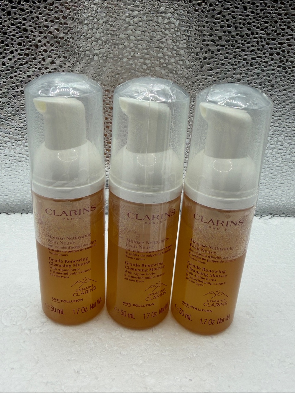 3 Clarins Gentle Renewing Cleansing Mousse 1.7 oz